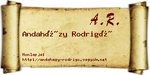 Andaházy Rodrigó névjegykártya